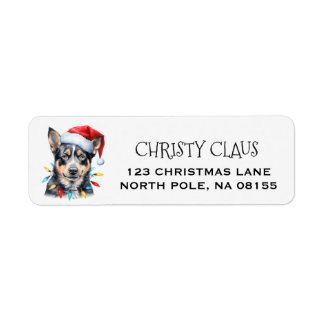 Étiquette Chien de bétail australien personnalisé Noël