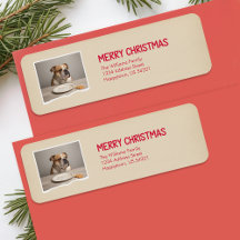 Chien Drôle Photo de Noël Adresse de Retour