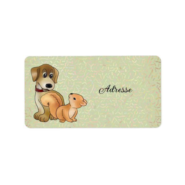 Étiquette Chien et écureuil (Devant)