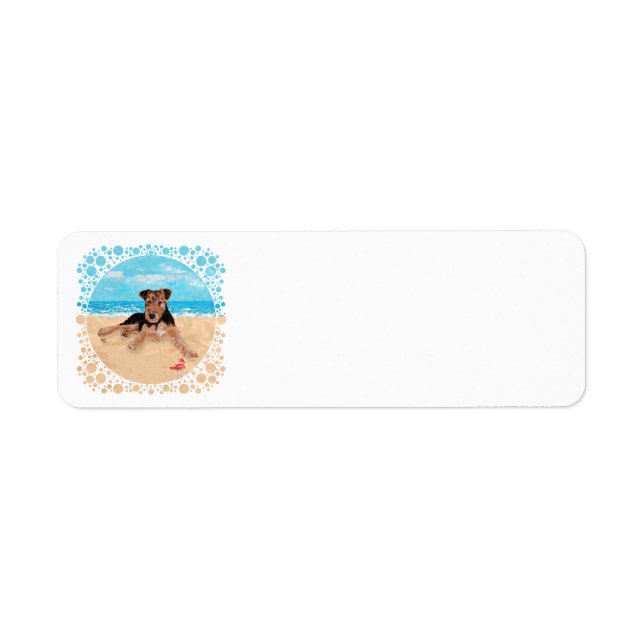 Étiquette Chien sur la Plage (Devant)