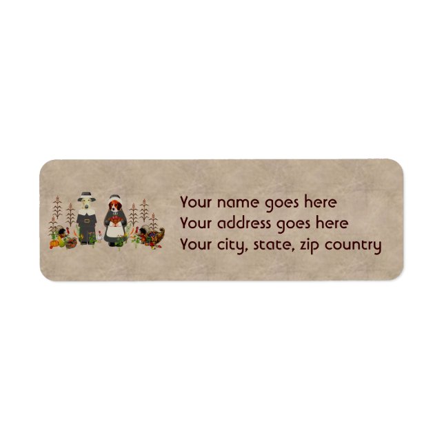 Étiquette Chiens de Thanksgiving (Devant)