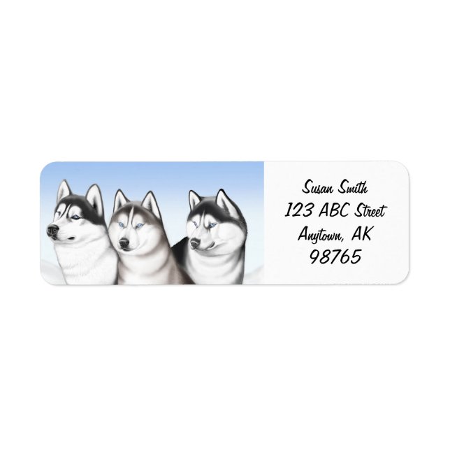 Étiquette Chiens Husky Malamute personnalisables (Devant)