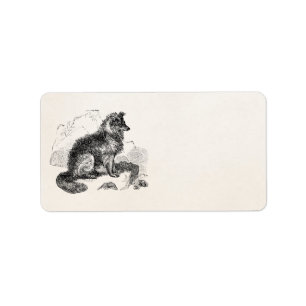 Étiquette Chiens personnalisés par chien vintage de border
