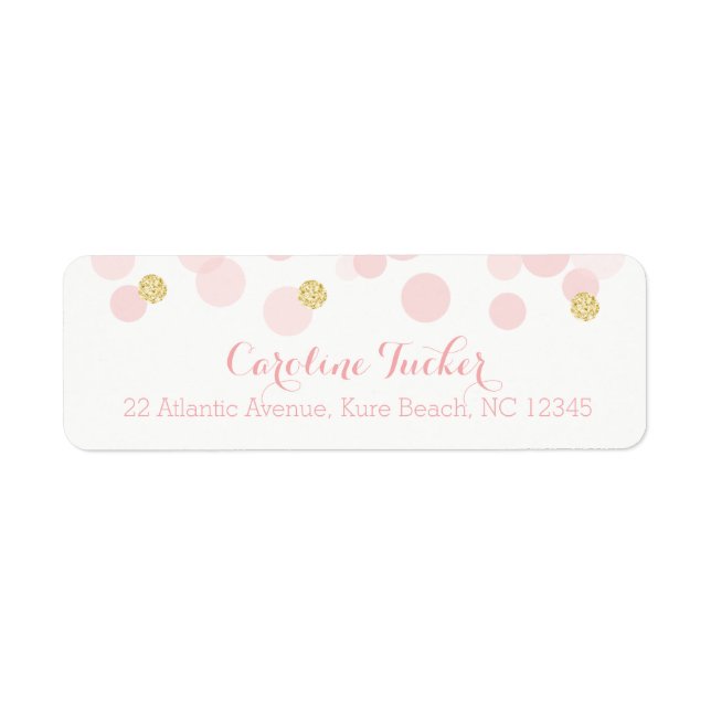 Étiquette Chiffres Confetti pour fille rose et or (Devant)