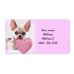 Étiquette Chihuahua de Saint Valentin expédiant des étiquett