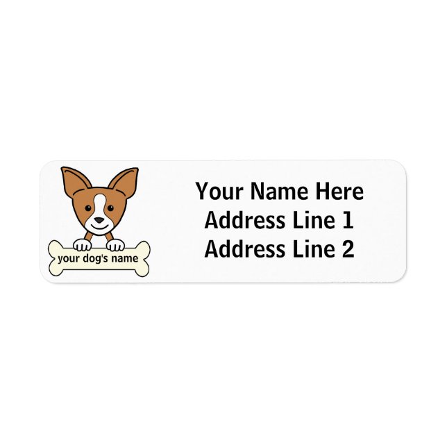 Étiquette Chihuahua personnalisé (Devant)