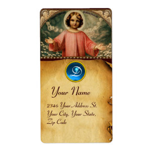 Étiquette CHILD JESUS WITH ANGELS, Parchment