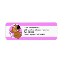 Étiquette Chiot 4 d'étiquette de adresse d'obtention du dipl