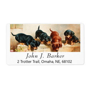 Étiquette Chipies vintages mignonnes Dachshund