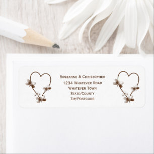 Étiquette Chocolat Coeur Et Papillons Design Mariage