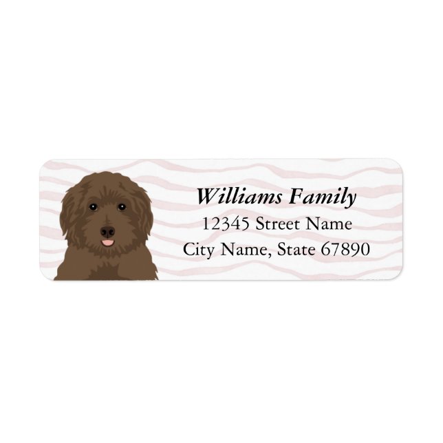 Étiquette Chocolat Labradoodle Waves Retour Adresse Étiquett (Devant)
