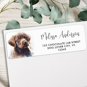 Étiquette Chocolat Labrador Chien Chien Chien Moderne Adress