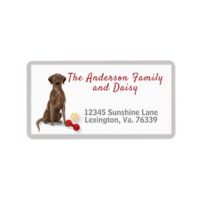 Étiquette Chocolat Labrador Retriever Accueil Adresse de ret (Devant)
