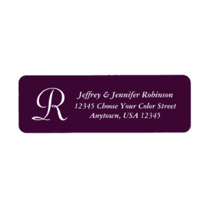 Étiquette CHOISISSEZ VOTRE COULEUR, Violet Monogramme Adress
