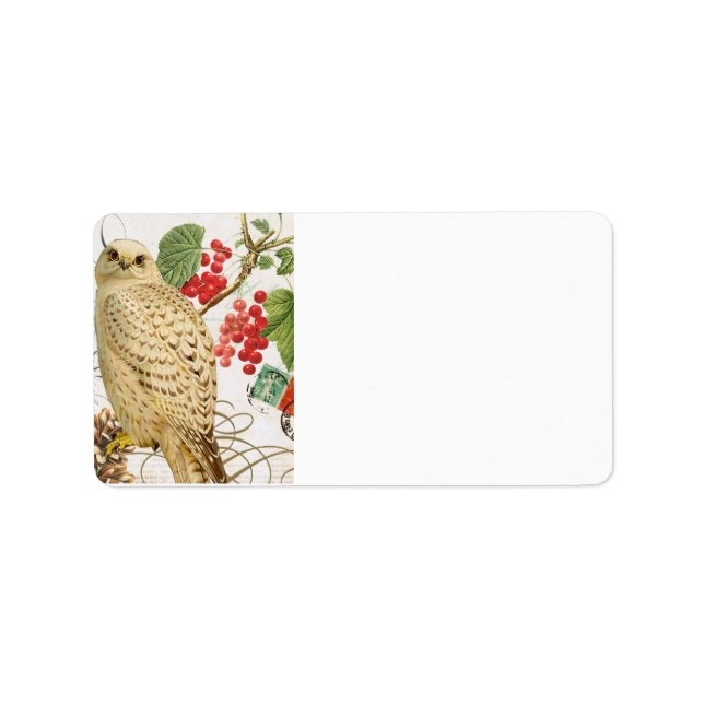 Étiquette chouette d'hiver vintage (Devant)