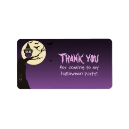 Étiquette Chouette sur la branche d'arbre Hallowe Favoriser 