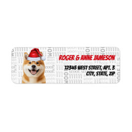 Étiquette Christmas Akita Dog Holiday Address