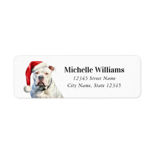 Étiquette Christmas American Bulldog Retourner l'adresse Éti