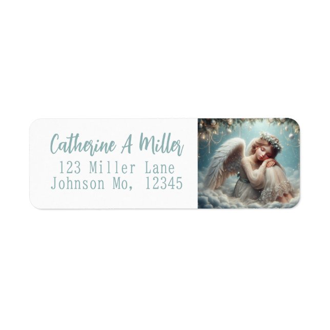 Étiquette Christmas Angel Return Address (Devant)