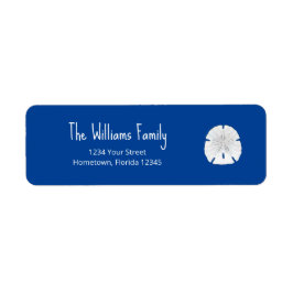 Étiquette Christmas Beach Sand Dollar Blue Retour Adresse