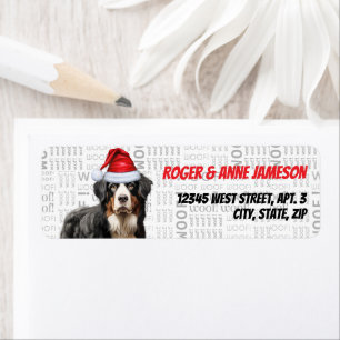 Étiquette Christmas Bernese Mountain Dog Adresse de vacances