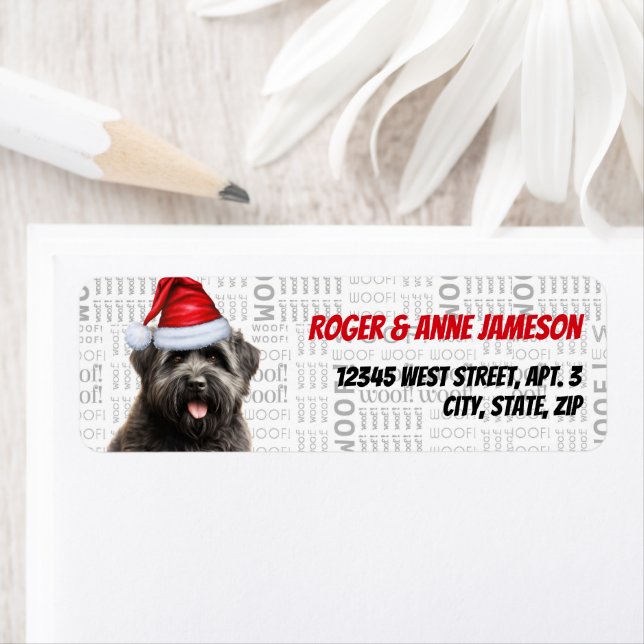 Étiquette Christmas Bouvier Amoureux des chiens Holiday Adre (En situation)