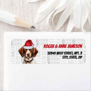 Étiquette Christmas Brittany Spaniel Dog Adresse de vacances