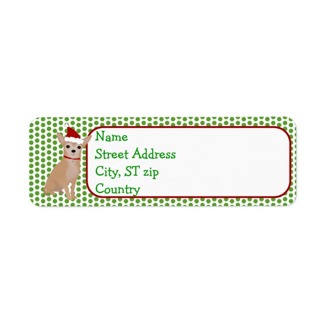 Étiquette Christmas Chihuahua Adresse de retour Label (Devant)