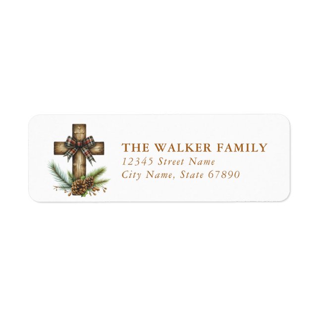 Étiquette Christmas Cross Return Address Labels (Devant)