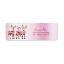 Étiquette Christmas Deer Adresse de retour