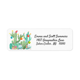 Étiquette Christmas Desert Southwest Cactus Cacti Address