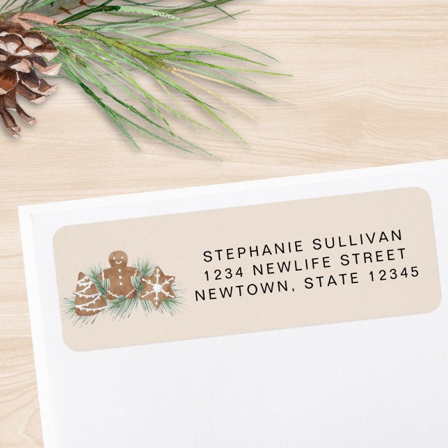 Étiquette Christmas Gingerbread Return Address  (Créateur téléchargé)
