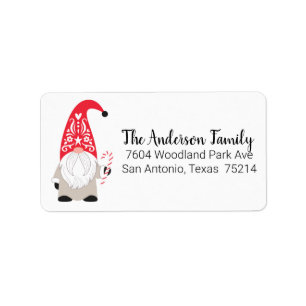Étiquette Christmas Gnome Return Address Label