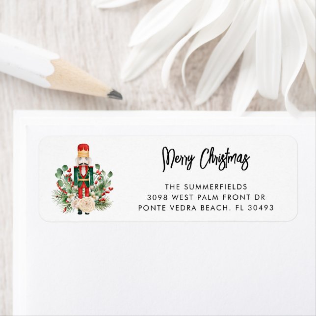 Étiquette Christmas Holiday Nutcracker Family Return Adresse (En situation)