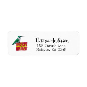 Étiquette Christmas Hummingbird Label