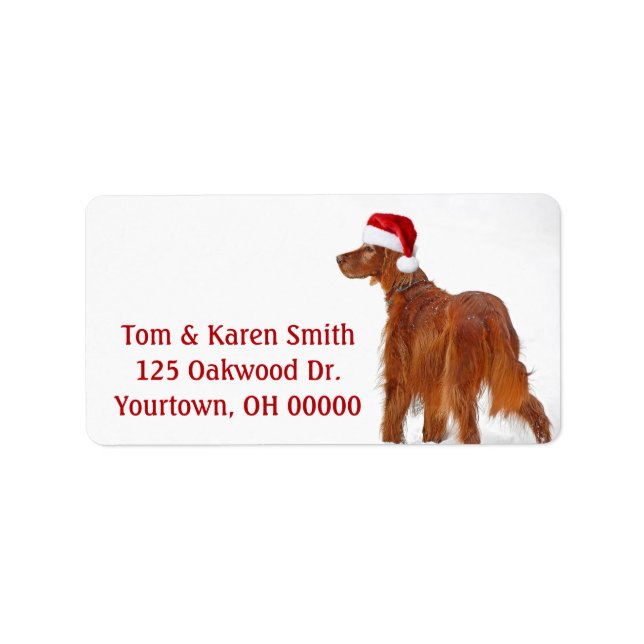 Étiquette Christmas Irish Setter (Devant)