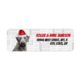 Étiquette Christmas Irish Wolfhound Dog Holiday Address