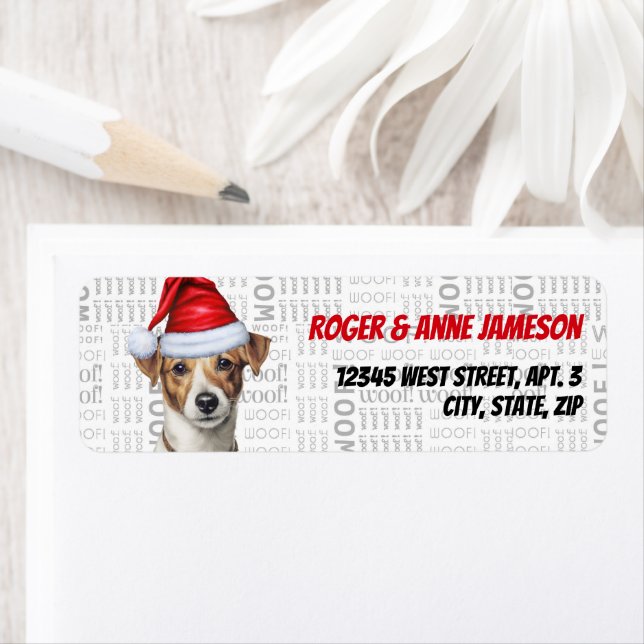 Étiquette Christmas Jack Russell Amoureux des chiens Holiday (En situation)