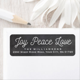 Étiquette Christmas Joy Peace Love Custom Chalkboard