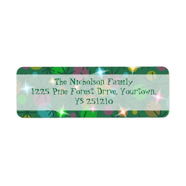 Étiquette Christmas Lights retour adresse texte du centre d' (Devant)