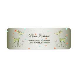 Étiquette Christmas Party Green Deers Holidays Cute