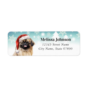 Étiquette Christmas Pekingese Chien Retourner Adresse Étique