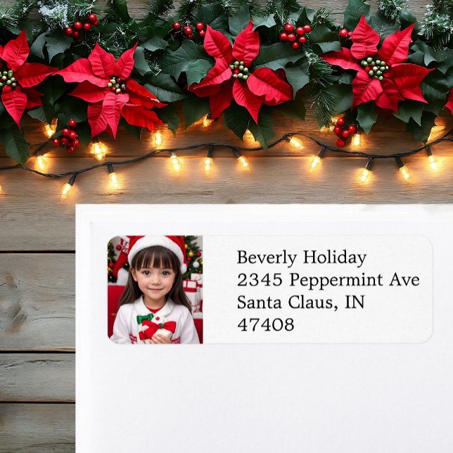 Étiquette Christmas Photo Return Address Label (Créateur téléchargé)