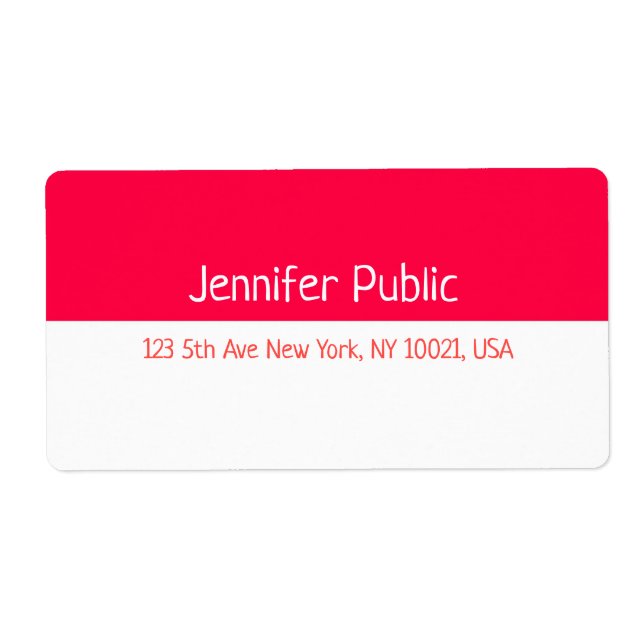 Étiquette Christmas Red White Adresse d'expédition (Devant)