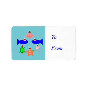 Étiquette Christmas Sea Creatures Personal Present Tag