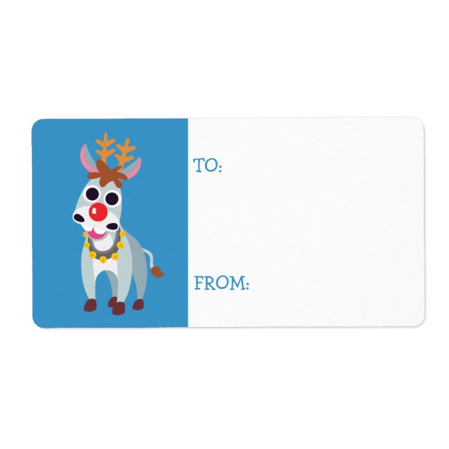 Étiquette Christmas Shane l'âne (Devant)