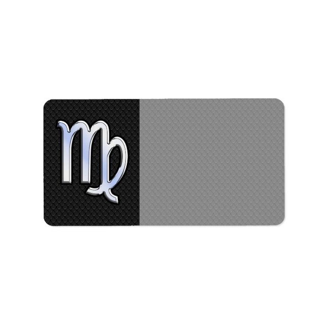 Étiquette Chrome Virgo Zodiac Connexion style peau de serpen (Devant)