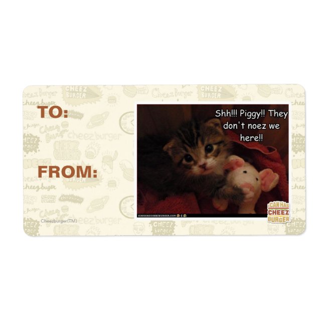 Étiquette Chut ! ! ! Piggy ! ! (Devant)