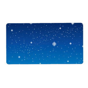 Étiquette Ciel nocturne étoilé bleu profond