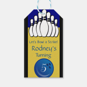 Étiquette cinquième anniversaire de Bowling Pins